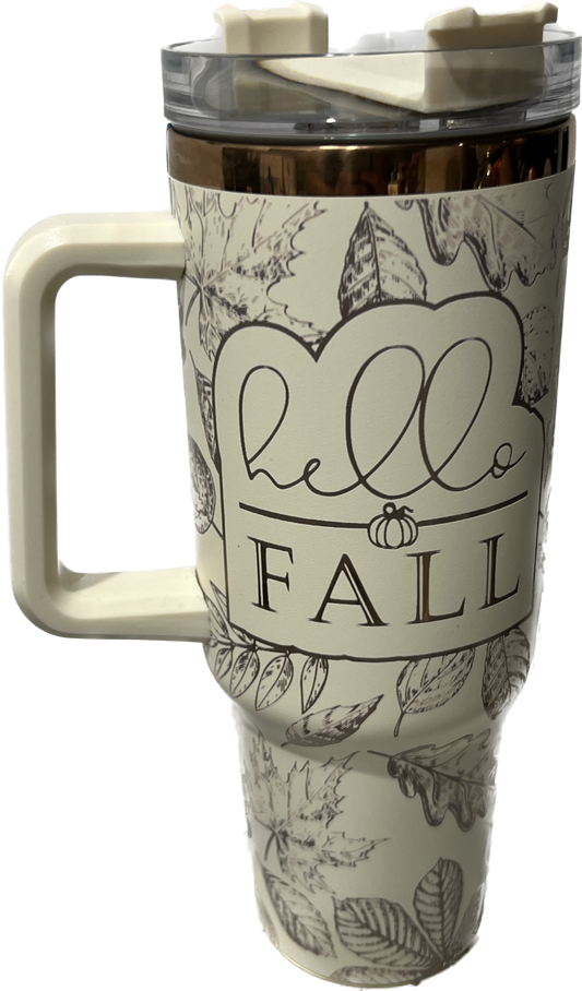 "Hello Fall" 40 oz Custom Tumbler